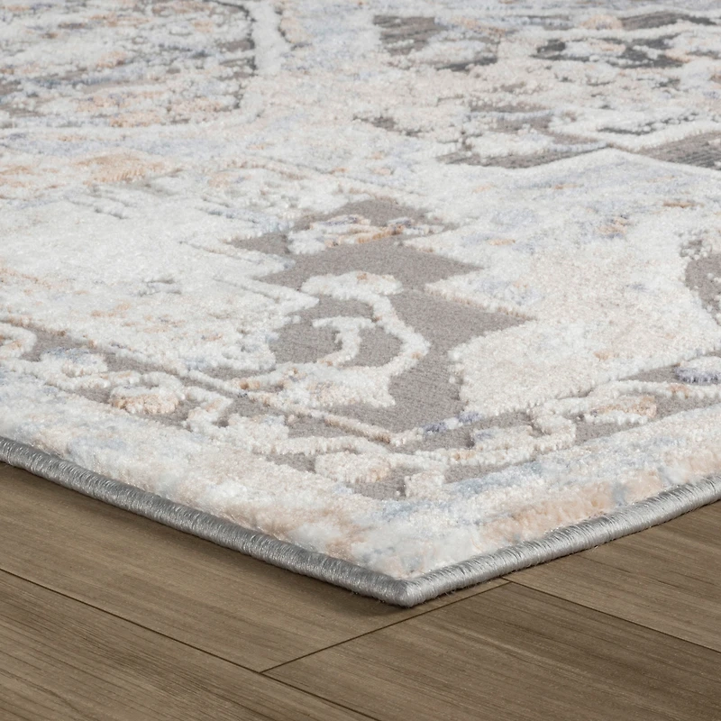 Tapis d'interieur classique Atlas Rug Branch, bleu gris, oriental - Salon, chambre, salle a manger et cuisine
