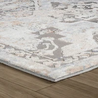 Tapis d'interieur classique Atlas Rug Branch, bleu gris, oriental - Salon, chambre, salle a manger et cuisine
