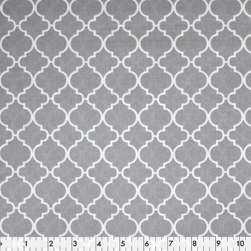 Fabric Creations Light Grey White Moroccan Lantern Cotton Fat Quarter 45 × 53 cm (18 × 21 in), 18x21
