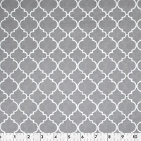 Fabric Creations Light Grey White Moroccan Lantern Cotton Fat Quarter 45 × 53 cm (18 × 21 in), 18x21
