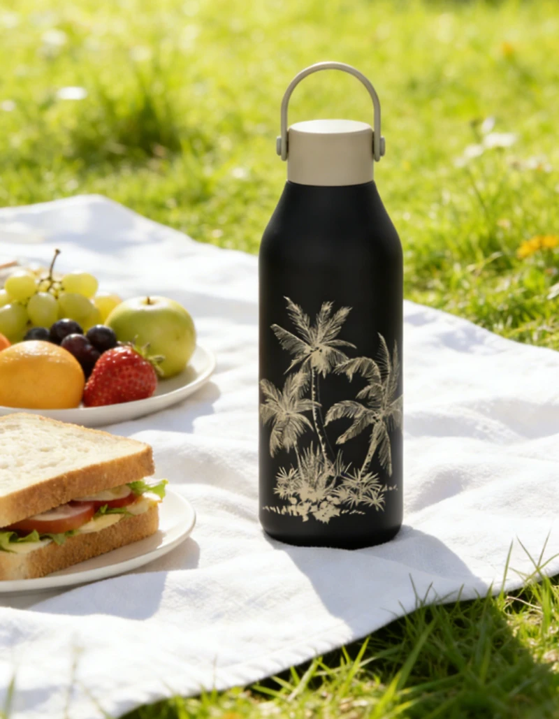 Bouteille inox 17 oz Palmier Noir