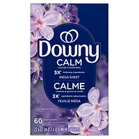 Downy CALM, Mega Dryer Sheets, Laundry Fabric Softener, Lavender and Vanilla Bean 120CT