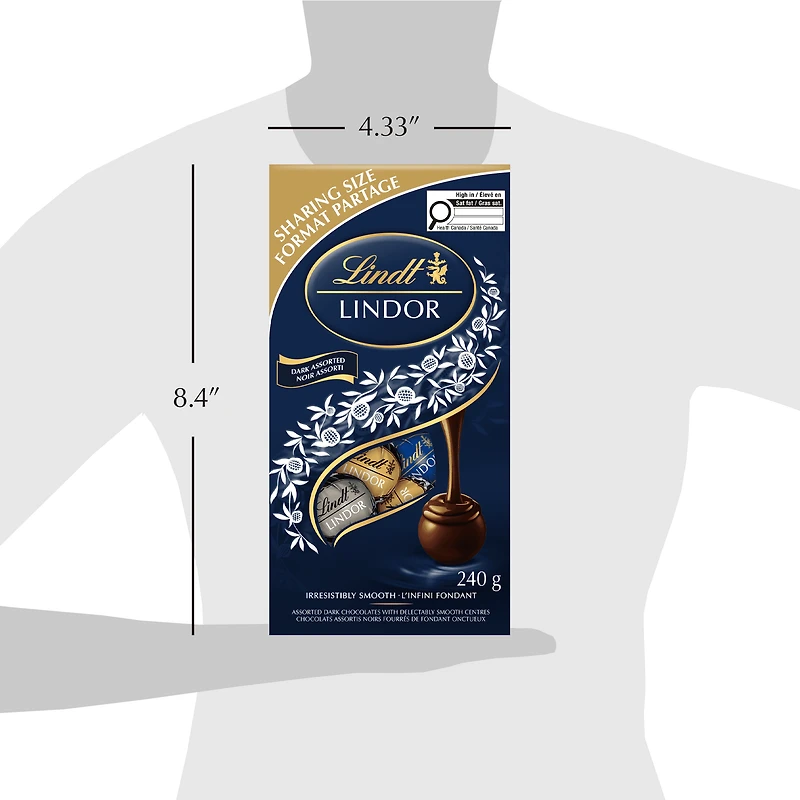 Lindt LINDOR Assorted Dark Chocolate Truffles, 240-Gram Bag