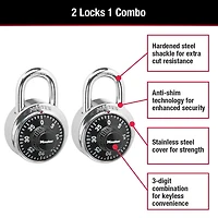 Cadenas à combinaison à 3 chiffres 1500T de Master Lock Canada - paq. de 2