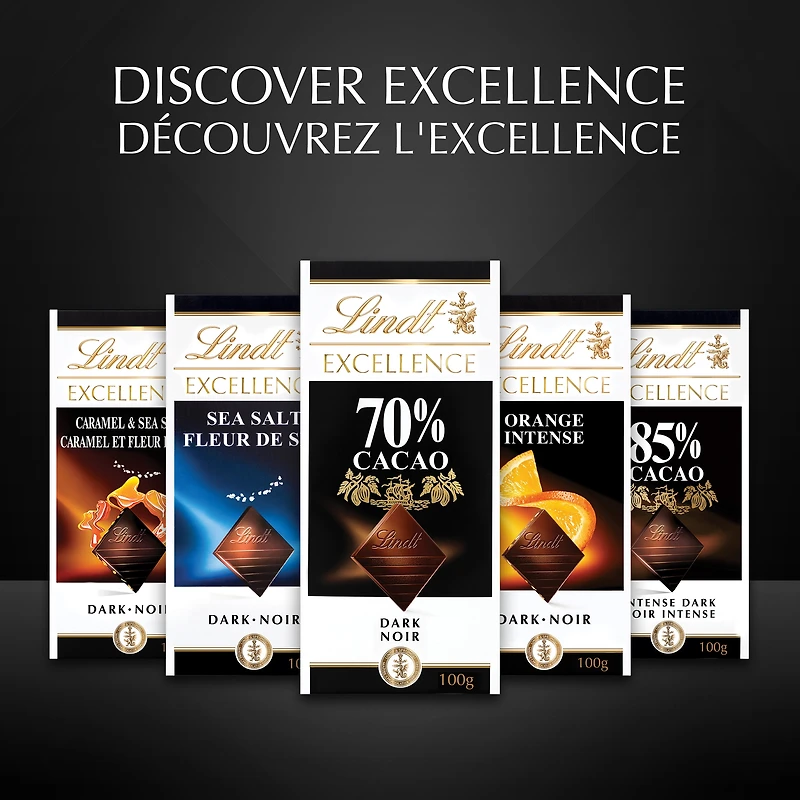 Lindt EXCELLENCE Ecuador 75% Cacao Dark Chocolate Bar, 100g