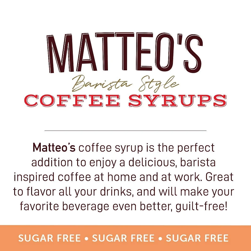 Matteo's Sirop Aromatisant pour Café Sans Sucre, Caramel Salé