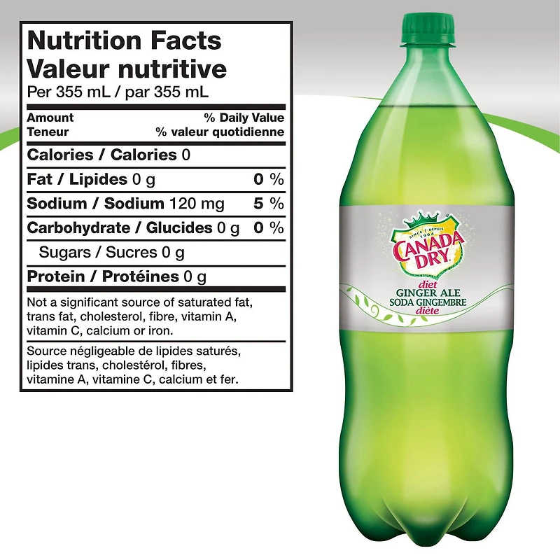 Canada Dry® Diet Ginger Ale 2L Bottle