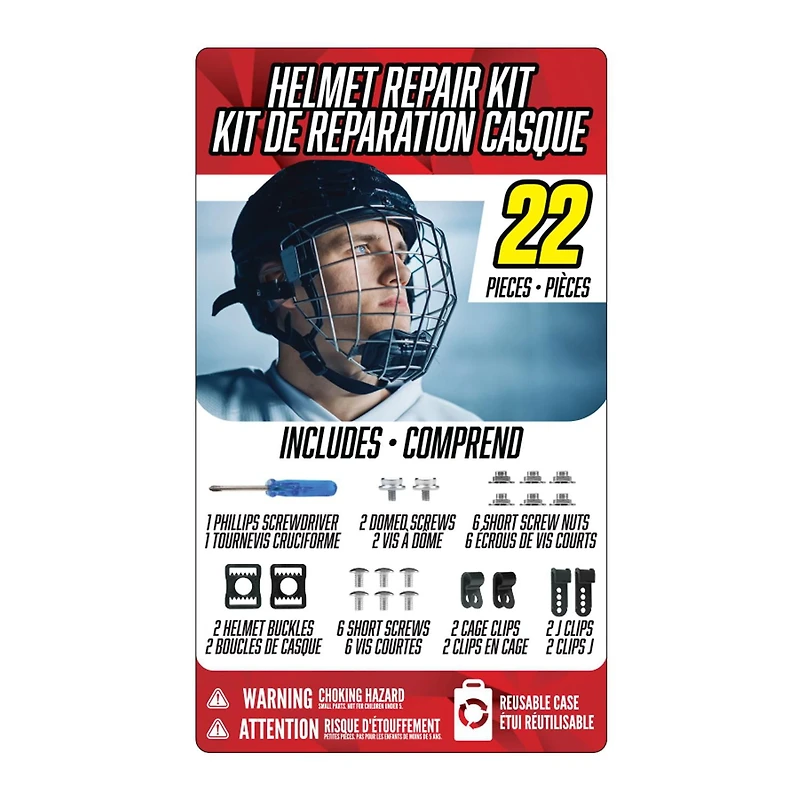 Hockey Helmet Repair Kit - 22 Tools and Pieces - Future Stars