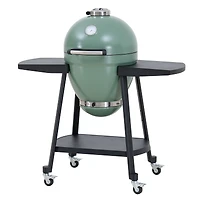 Sunjoy Charcoal Grill 20-Inch Kamado Grill Outdoor Egg Grill with Pizza Stone, Ultimate BBQ Grill and Smoker with Wheels