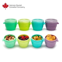 Melii Click & Go Pods Food Freezer Storage Containers & Snack Containers - 4x4oz - for Babies, Toddlers and Adults