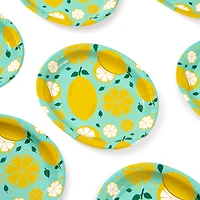 Way to Celebrate Summer 8 Counts Oval Paper Plates Lemon Design