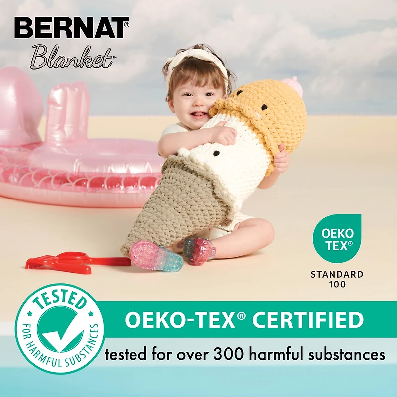 Bernat® Baby Blanket Sparkle™ Yarn, Polyester #6 Super Bulky, 10.5oz/300g, 220 Yards