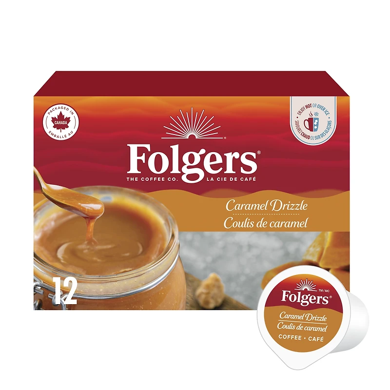 Folgers Caramel Drizzle K-Cup Coffee Pods 12 Pods