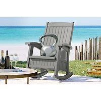 Suncast Outdoor Rocking Chair with Storage, Multi-Wall Resin, Dove Gray