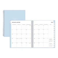 2025 Weekly Monthly Planner, 8.5 x 11, Blue Sky, Solid Morning Blue