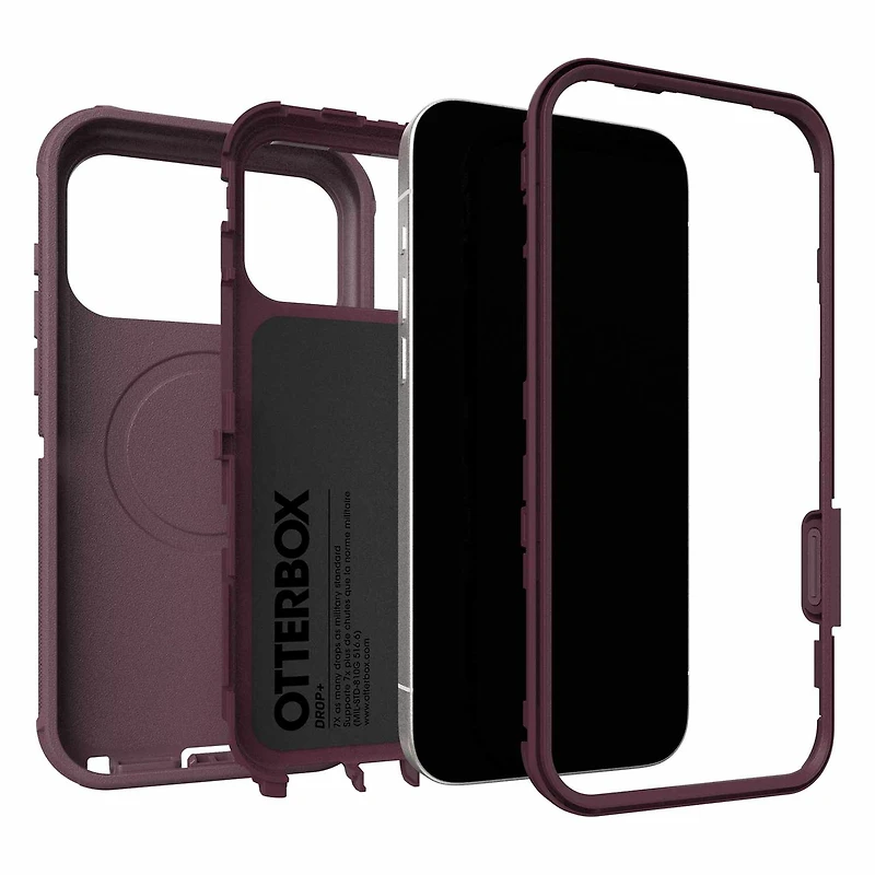 OtterBox Étui Defender Pro MagSafe avec Contrôle de la Caméra Trailhead (Violet) pour iPhone 17 Pro Max