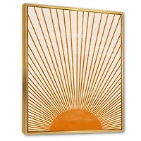 Designart Orange Sun Print III FLOAT FRAME WALL ART