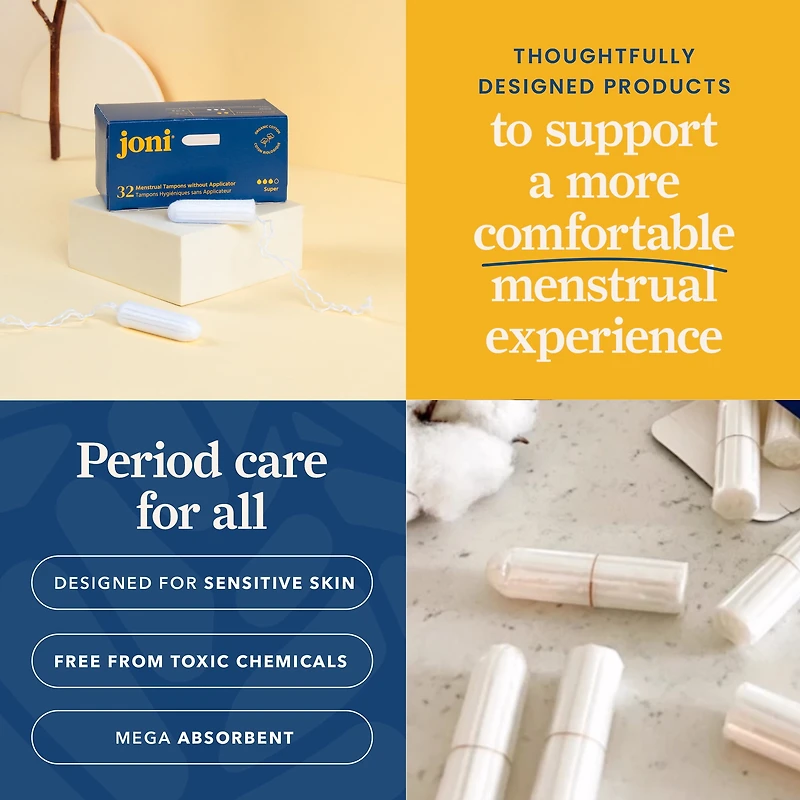 Tampons réguliers en coton biologique joni, 32 unités