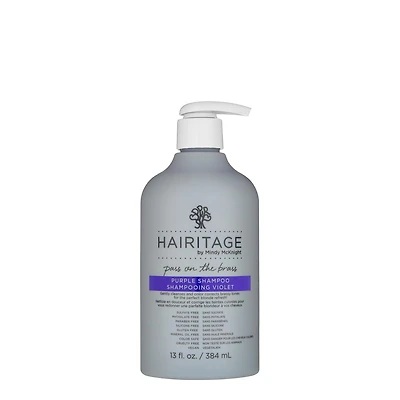 Hairitage Pass on the Brass Purple Shampoo with Jojoba Oil for Blonde & Color-Treated Hair, 384ml