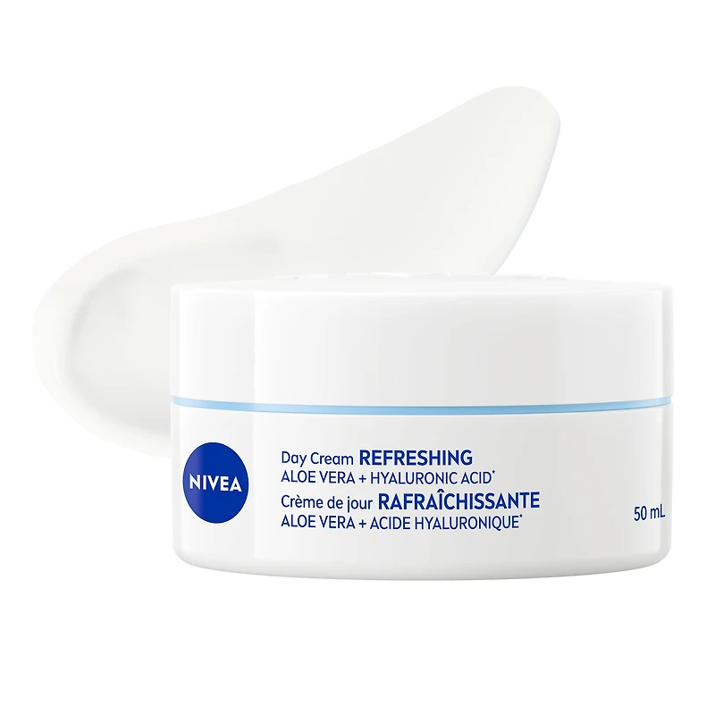 NIVEA Refreshing Day Cream, 24H Moisture for Normal Skin, 50ml, Face Moisturizer with Hyaluronic acid