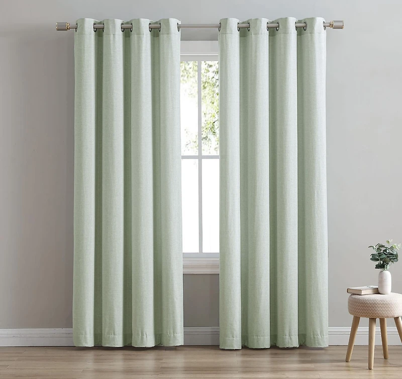 Faux Linen Single Window Panel