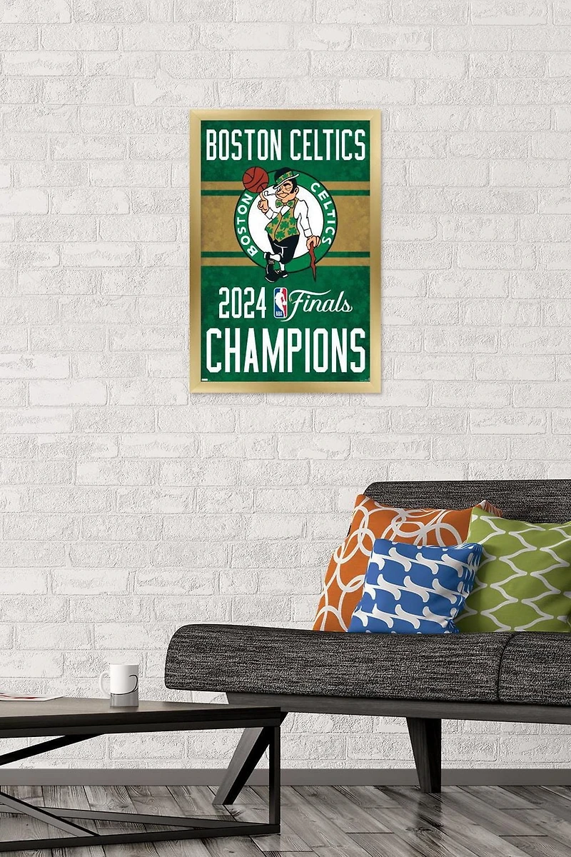 NBA Boston Celtics - 2024 NBA Finals Team Logo Wall Poster, 22.375" x 34" Framed