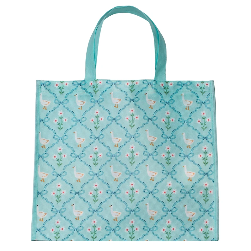 Walmart Sac d’épicerie réutilisable printemps, sac fourre-tout avec porte-bouteilles, bleu