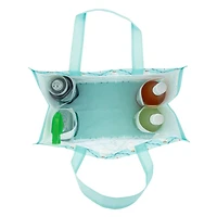Walmart Sac d’épicerie réutilisable printemps, sac fourre-tout avec porte-bouteilles, bleu