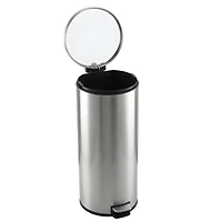 Poubelle de cuisine Better Homes & Gardens, 30 litres, en acier inoxydable, ronde, à pédale, avec couvercle à fermeture douce, argentée
