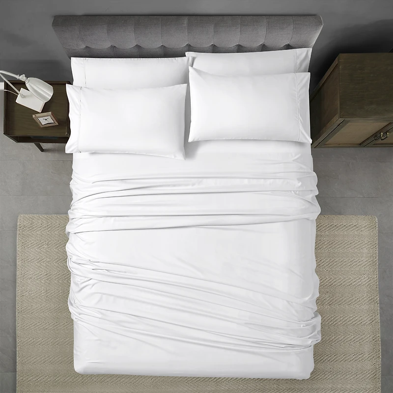 Swift Home Luxury 6-Piece Sheet Set with Extra Pillow Case, Double, White