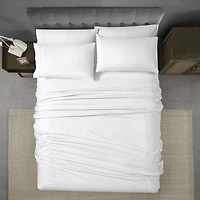 Swift Home Luxury 6-Piece Sheet Set with Extra Pillow Case, Double, White