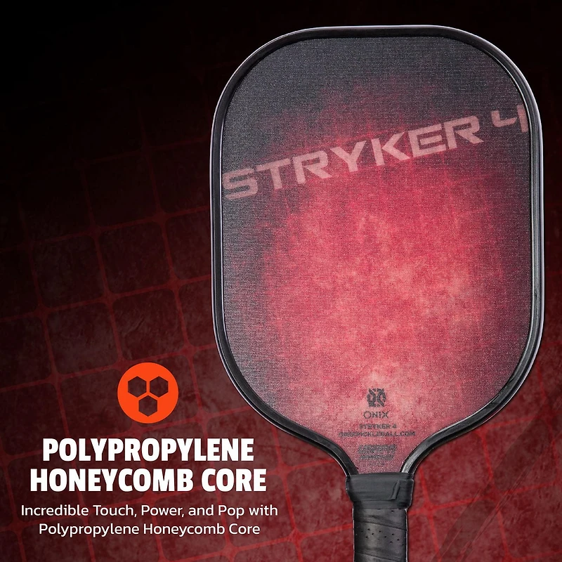 Pagaie de pickleball rouge composite Onix Stryker 4