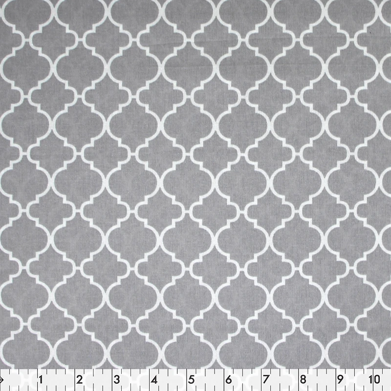 Fabric Creations Light Grey White Moroccan Lantern Cotton Fat Quarter 45 × 53 cm (18 × 21 in), 18x21