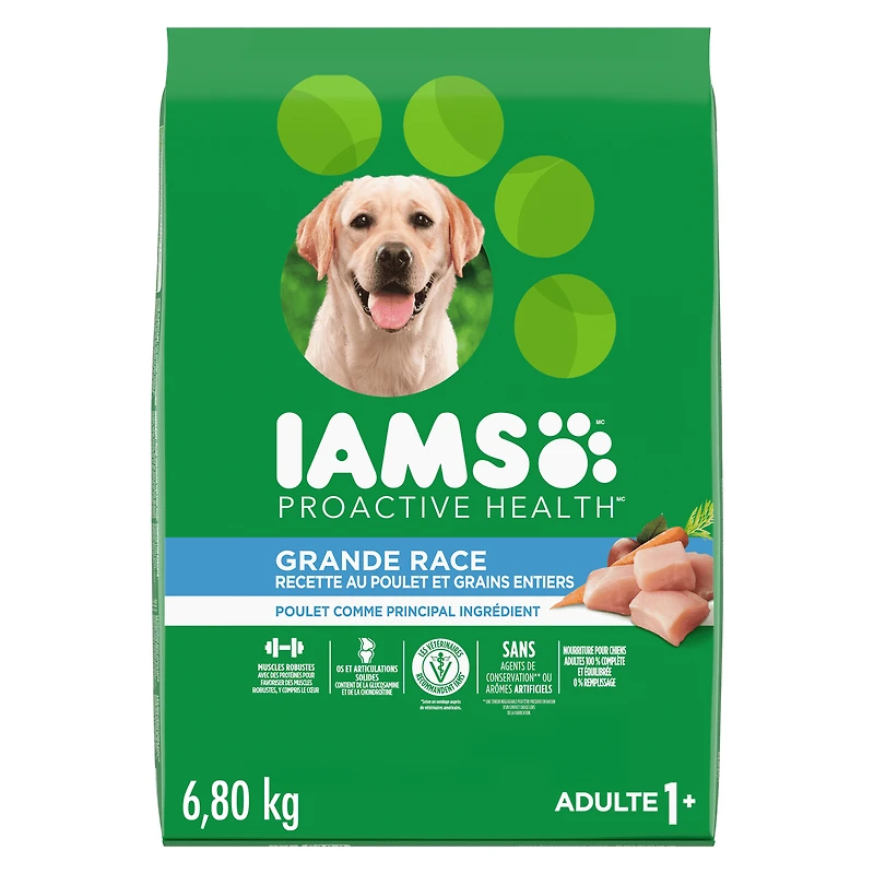 Iams Chicken & Whole Grains Recipe Adult Large Breed Dry Dog Food 6,80 kg