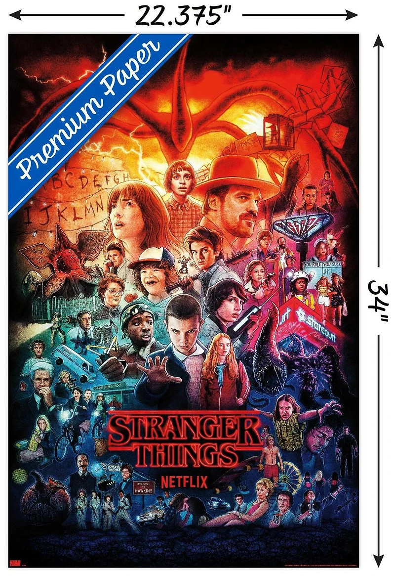 Netflix Stranger Things - Three Seasons One Sheet Wall Poster, 22.375" x 34"