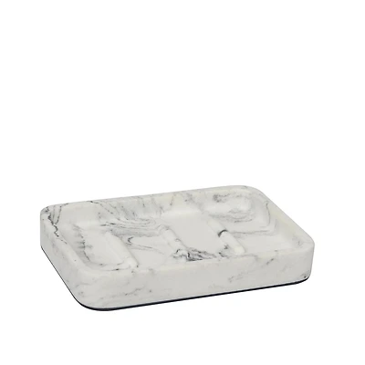 hometrends Faux Marble White Soap Dish, 1 sandstone soap dish for bathroom use