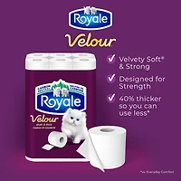 Royale Velour, 2 Ply Toilet Paper, 12 Equal 24 Bathroom Tissue Rolls