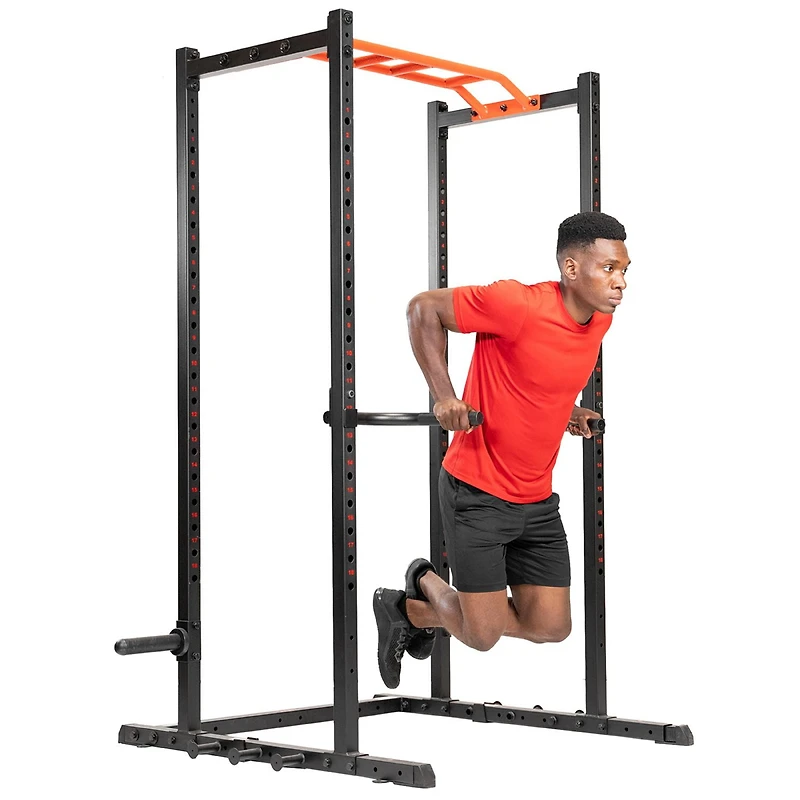 Sunny Health & Fitness Dip Bar Attachment for Power Racks and Cages – SF-XFA002