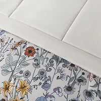 Mainstays All in One Reversible Comforter and Sheet Set, 7-Piece, Full, White Multi Floral