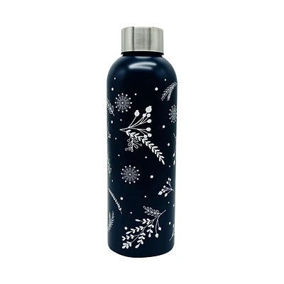 Holiday Time 17oz Stainless steel double wall water bottle dark blue