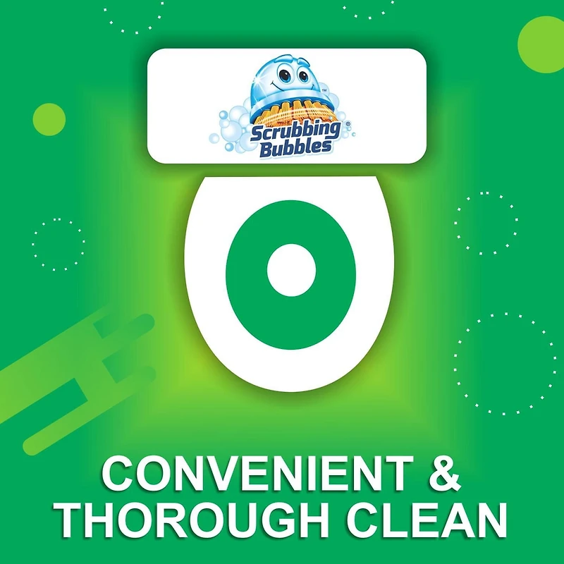 Scrubbing Bubbles® Fresh Brush Toilet Bowl Cleaner, Starter Kit, Includes 1 Handle, 2 Heavy Duty Pad Refills and 1 Storage Hook