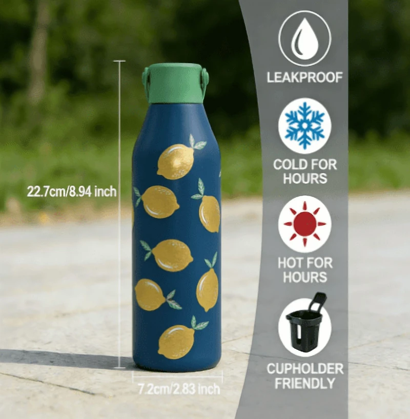 Bouteille en acier inoxydable de 17 oz – Citron