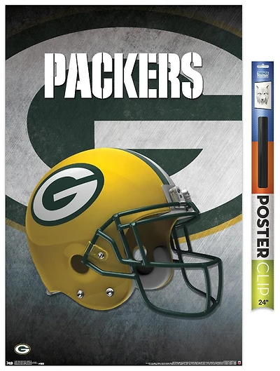 NFL Green Bay Packers - Helmet 16 Wall Poster, 22.375" x 34" Framed