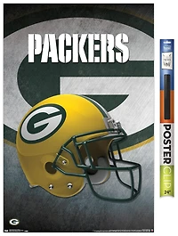 NFL Green Bay Packers - Helmet 16 Wall Poster, 22.375" x 34" Framed