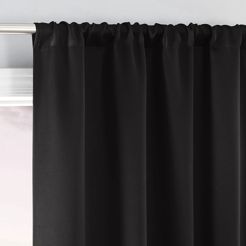 Sun Zero Laredo 2-Pack 100% Blackout Rod Pocket Window Curtains Panel Pair