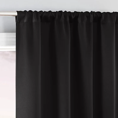 Sun Zero Laredo 2-Pack 100% Blackout Rod Pocket Window Curtains Panel Pair