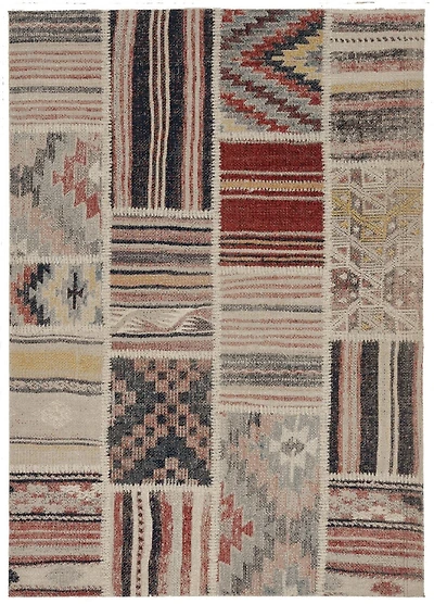 Tapis d'appoint Grand Zéro Giles ivoire & bleu de 3 pi x 5 pi