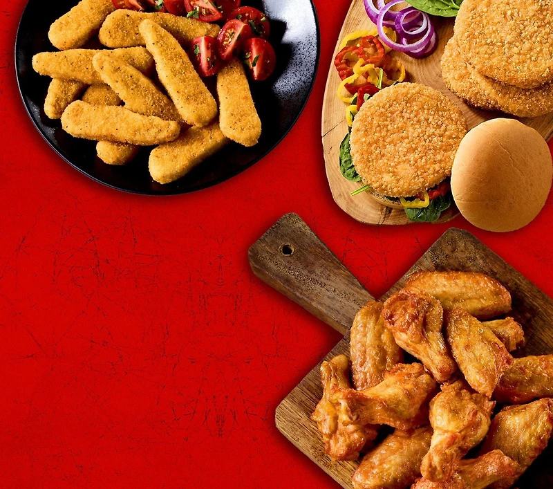 Chicken nuggets, Chicken nuggets. Chicken breast cutlettes breaded and fully cooked