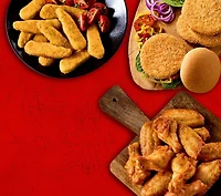 Chicken nuggets, Chicken nuggets. Chicken breast cutlettes breaded and fully cooked
