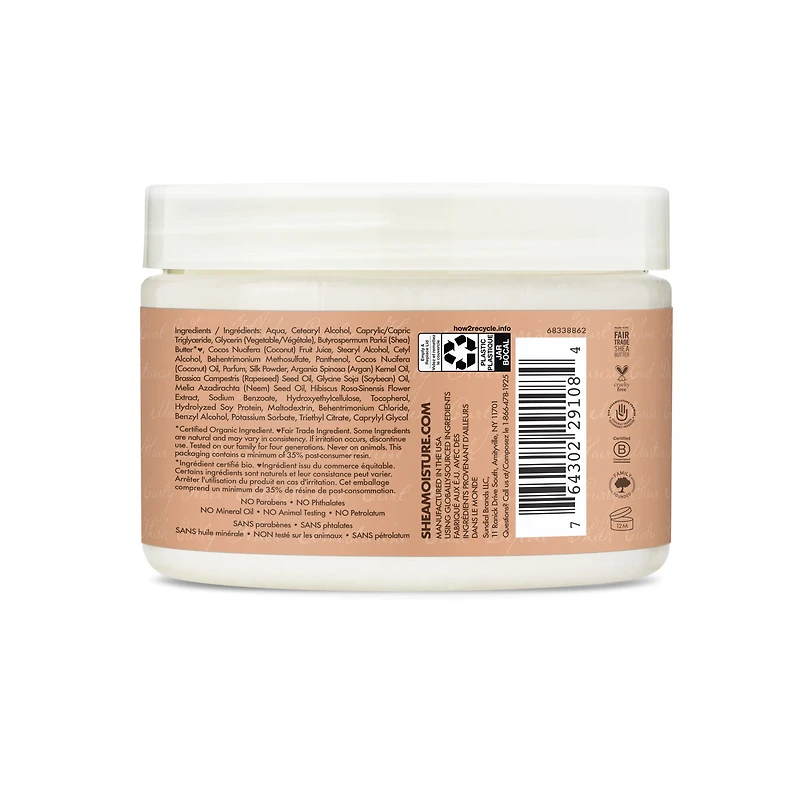 SheaMoisture Curling Gel Soufflé Deep Conditioner hair repair for thick and curly hair Coconut & Hibiscus sulfate-free